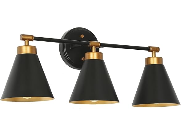 3 Light Vanity Light Black Gold