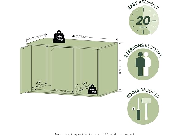 Furinno Peli Litter Box Enclosure White