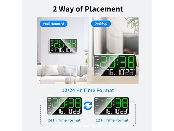 Sohodoo Led Digital Wall Clock