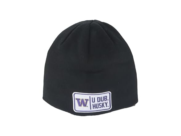 HUSKIES Beanie Edge Patch Defer Black