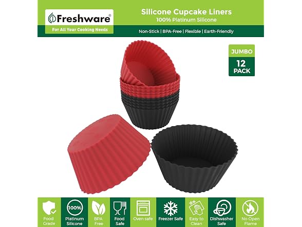 Freshware Cupcake Liners, Pack of 12 
