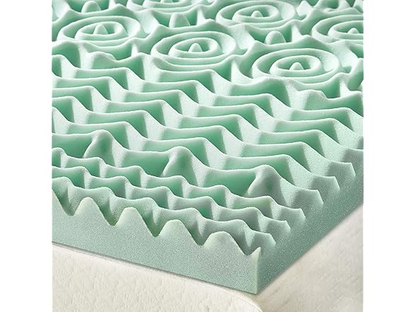 Mellow 1.5 Inch 5-Zone Memory Foam Mattress Topper- Calming