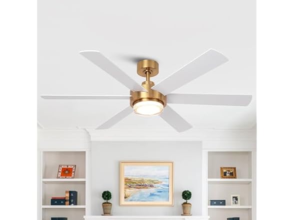 Parrot Uncle F6005GD 54" Gold Ceiling Fan w/ Light