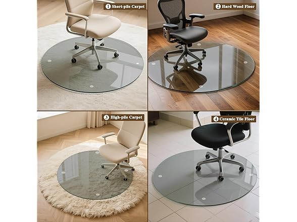 ZENOMIRRIS Tempered Glass Desk Mat