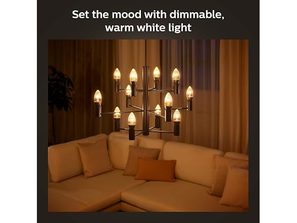 Philips Hue Smart 25W Candle-Shaped Filament LED Bulb 2Pk