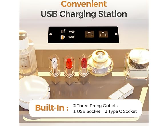 ChicFurnit Makeup Vanity,3-in-1 Vanity Desk