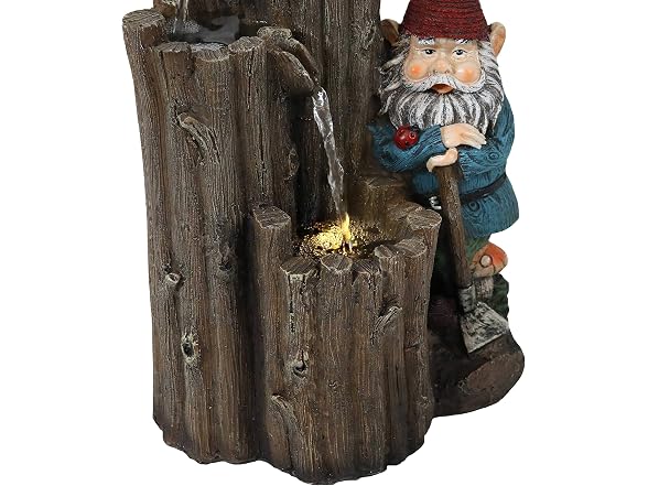 Sunnydaze Decor Resting Gnome Fountain 17"