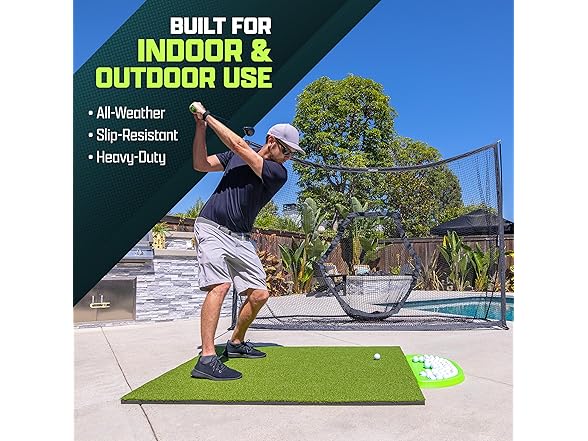 GoSports Golf Hitting Mat PRO 5x4 ft 15mm Turf