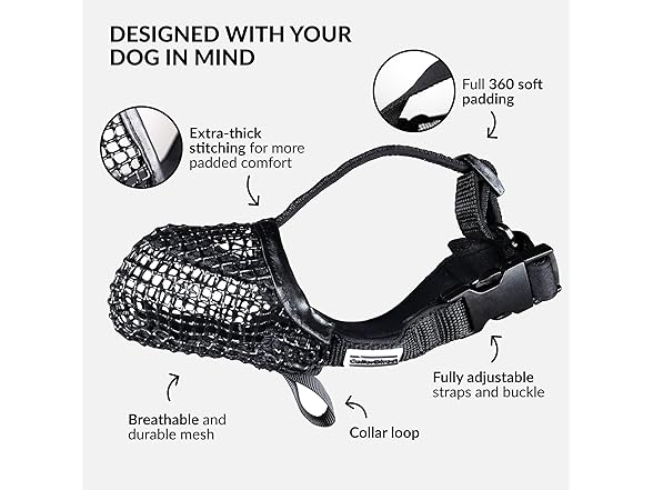 CollarDirect Soft Mesh Dog Muzzle