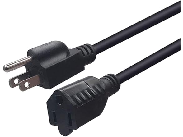 Short Power Extension Cord Outlet Saver, 15-20 Amp Plug Adapter Cord