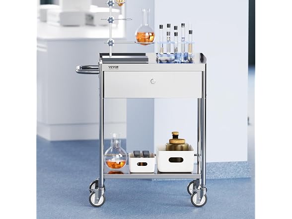 Medical Cart, 2-Layer Stainless Steel Cart 220
