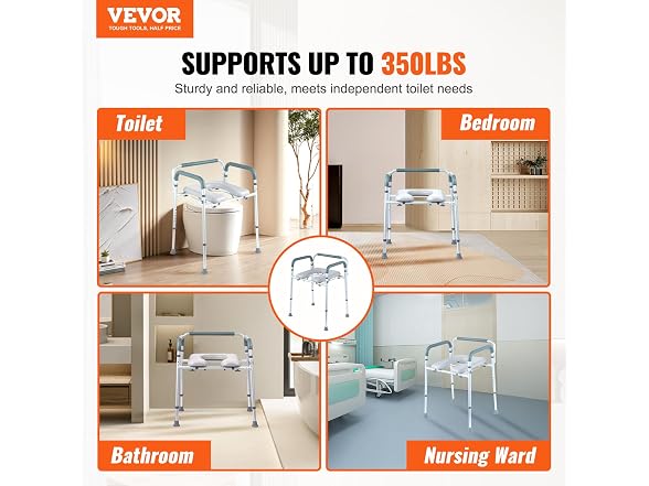Commode Chair, Bedside Commode with Padded Seat