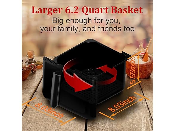 WHUTO Air Fryer,6.2QT 