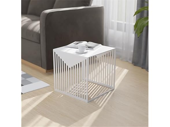 LeisureMod Cisco Square Steel Side Table