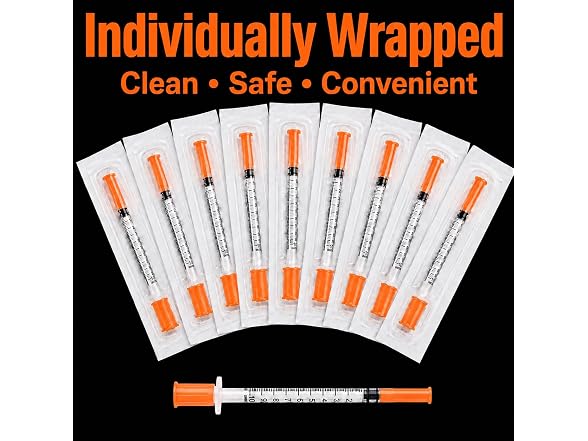Walipuil 50 PACK U-100 Syringes 30G 5/16"