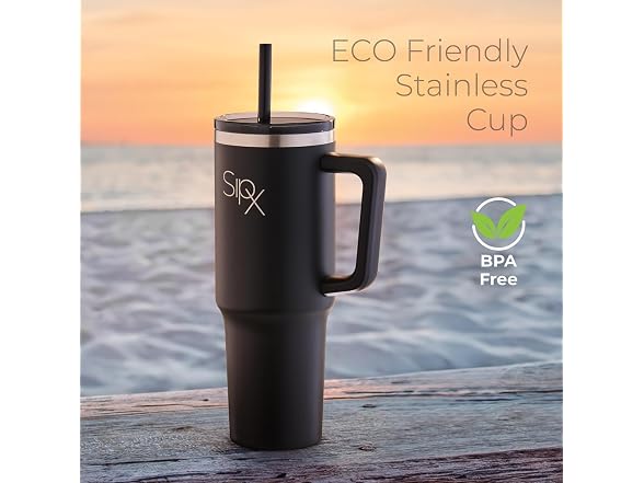 SIPX™ 40 oz Insulated Tumbler with Handle & Straw 