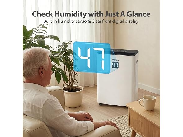 YTE PRO 34Pt Dehumidifier 2500sqft Drain