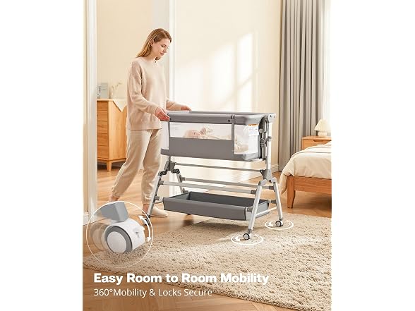 AOOTSMILE 3 in 1 Baby Bassinet Bedside Sleeper