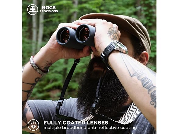 Nocs Provisions Pro Issue 10x42 Waterproof Binoculars, Hunting & Stargazing (Open Box)