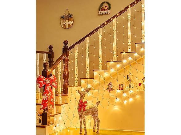 Brightown 2PK 12 x 5FT 360 LED Christmas Net Lights Outdoor Mesh Lights