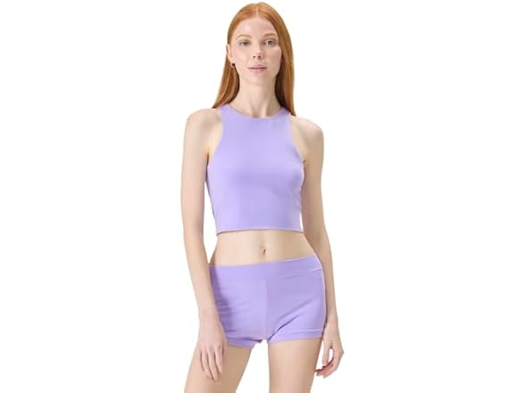 Florence By Mills Women (S) Side Crop Tank Top
