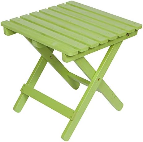 Shine Company 4119LG Square Wooden Folding Side Table Lime
