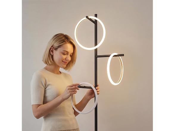 Bairth Black Floor Lamp with 3 Lights