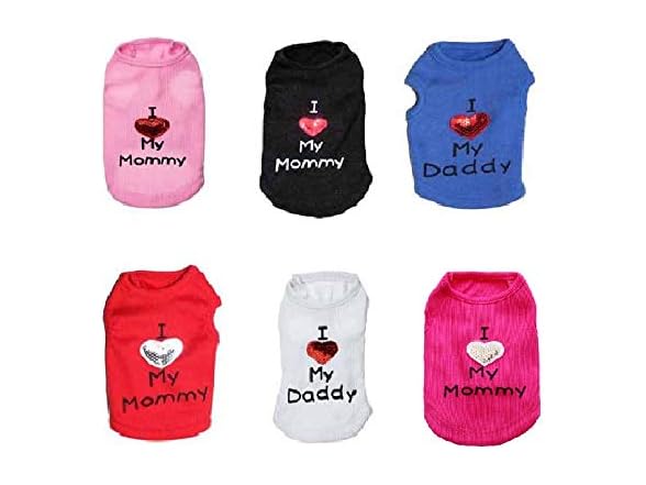 Petall Dog Shirts Slogan Vest I Love My Daddy/M
