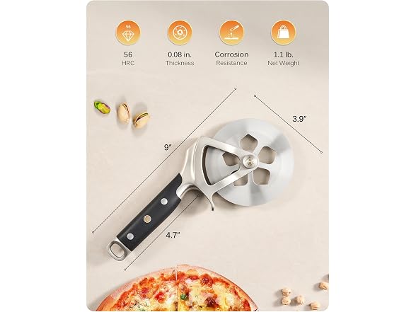 KYOKU 4 in. High Carbon Steel Pizza Cutter
