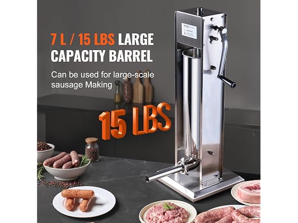 VEVOR Manual Sausage Stuffer, 7 L / 15