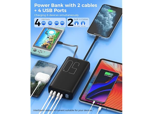 Portable Charger 40000mAh Power Bank (pink or black)