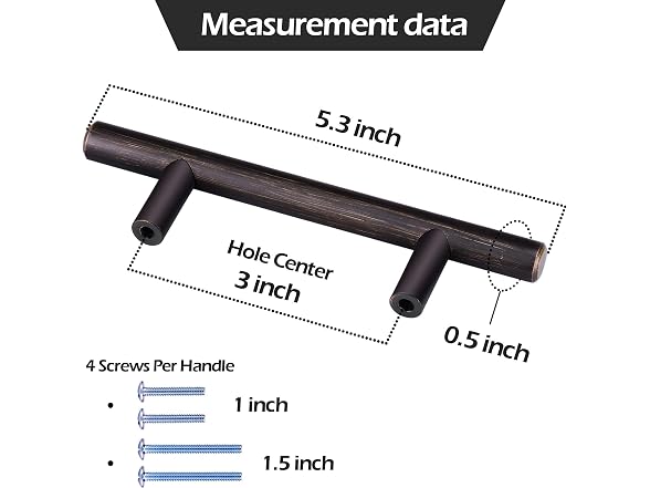 30 Pack Bronze Solid Cabinet Handles