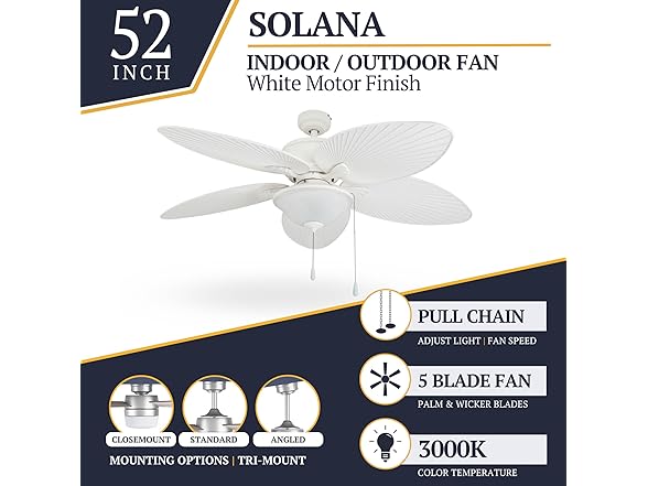Prominence Home Solana 52" Tropical Ceiling Fan