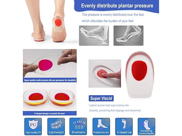 Fallmist Gel Heel Cup for Plantar