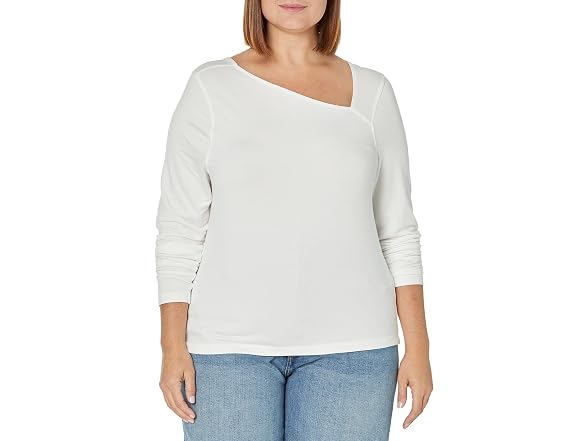 The Drop Women (L) Neil Long Sleeve Top White
