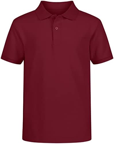 IZOD Boys' School Uniform S/S Pique Polo, Burgundy, 10-12