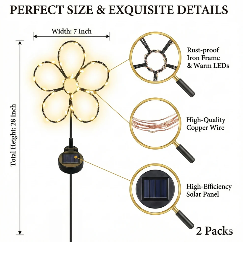 Touch Of ECO Solar Powered LED Garden Stake- Flower - Gallery 12