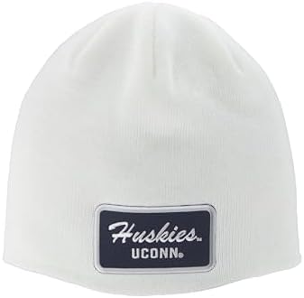 ZHATS Standard NCAA Officially Licensed Beanie Edge Patch Brick White