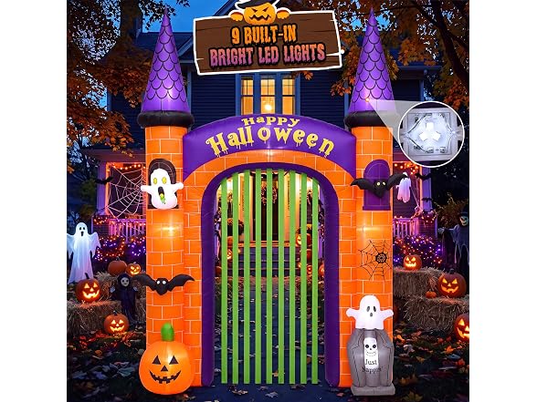 10.8FT Halloween Inflatable Arch Tombstone