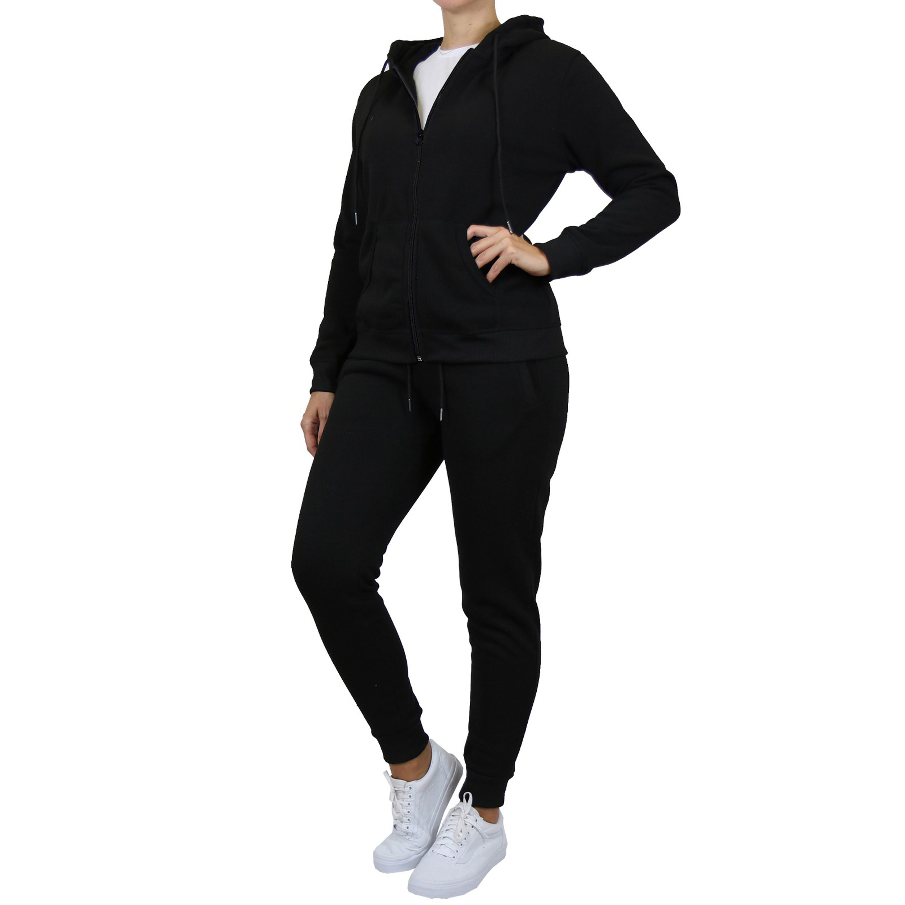 Womens Fleece-Lined Zip Hoodie & Jogger Set - Gallery 25