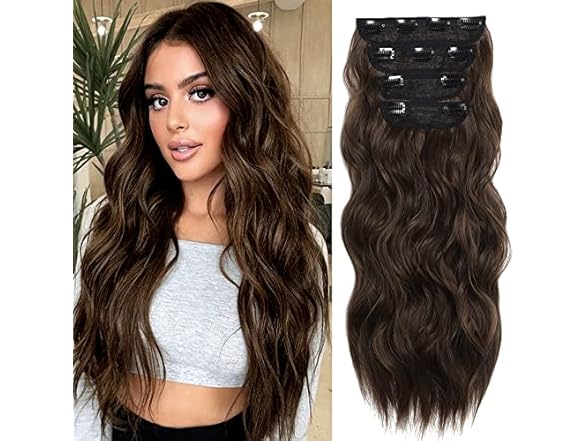 VRBEATTER Clip in Long Wavy Synthetic
