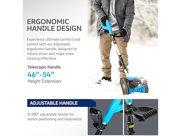 AlphaWorks Cordless Electric Snow Thrower - 20V 2Ah