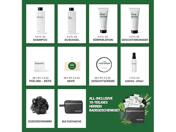 10 Pcs Herbal Mens Spa Set