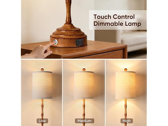 Qimh Tall Skinny Beside Lamps Set of 2