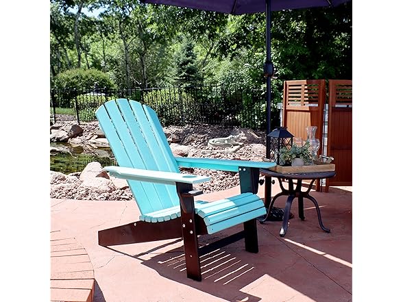 Sunnydaze All-Weather Turquoise/Black Adirondack Chair