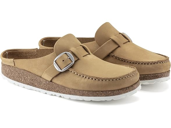 Birkenstock Womens Buckley Clog, Latte Cream Nubuck (40 EU)