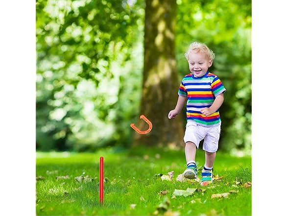 Win Outdoor Indoor Rubber Horseshoes Set