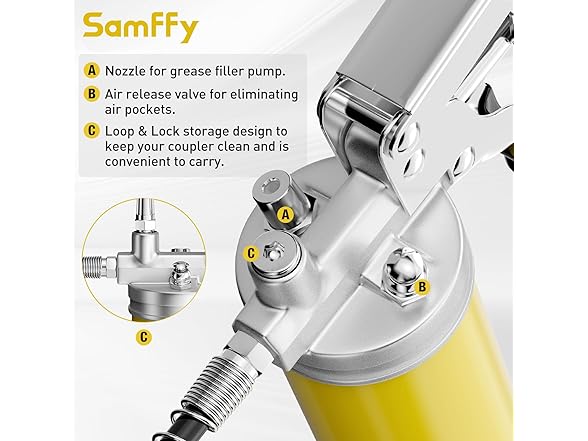 Samffy Samffy Heavy Duty Grease Gun kit, 8000P