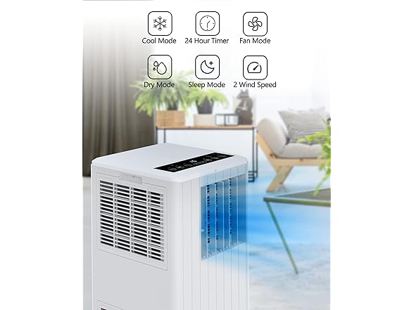 GAOMON 8,000 BTU Portable Air Conditioner, 4 Modes