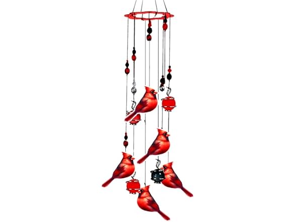 Spoontiques Cardinals Wind Chime Red